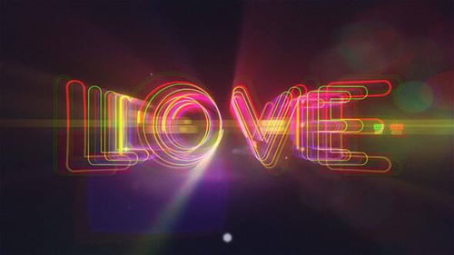 Colorful Neon Outline Title Reveal with Glowing Effects