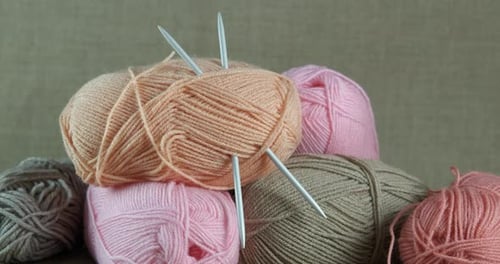 Knitting on the table.