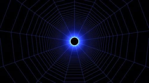 Blue Grid Tunnel Abstract Animation