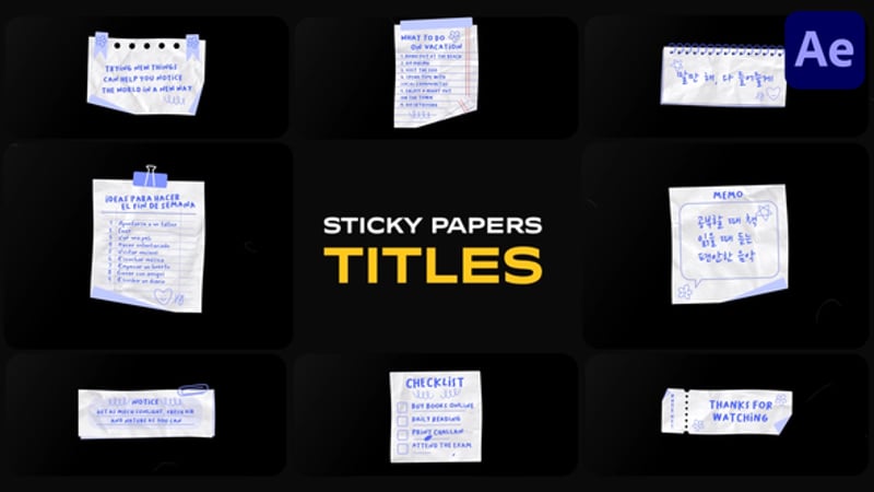 Sticky Papers Titles for DaVinci Resolve, Titles ft. paper titles ...