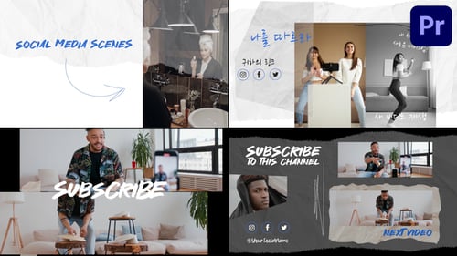 Torn Social Media Endscreens for Premiere Pro