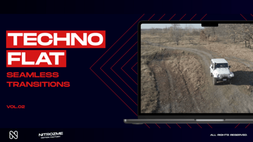 Techno Style Glitch Seamless Video Transitions