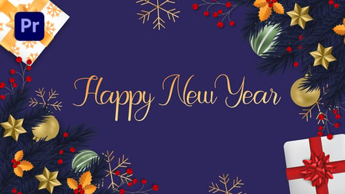 Happy New Year Celebration Photo Frames with Festive Decorations