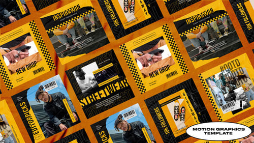Dynamic Grunge Streetwear Instagram Post Templates