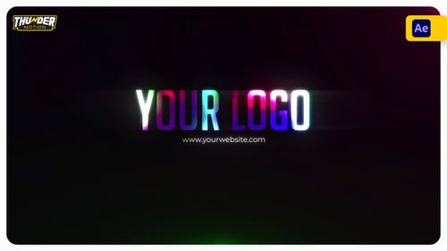 Colorful Light Trails Text and Logo Reveal