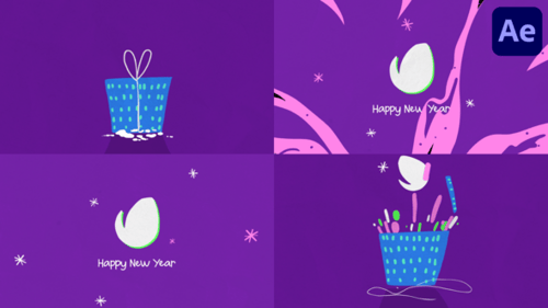 Playful Holiday Logo Reveal with Cartoon Animations