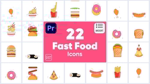 Fast Food Icons For Premiere Pro