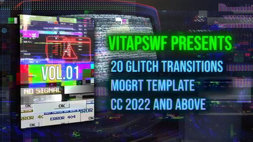 Glitch Transitions Vol. 01 | MOGRT