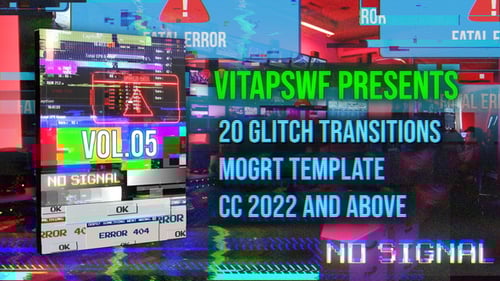 Glitch Transitions Vol. 05 | MOGRT