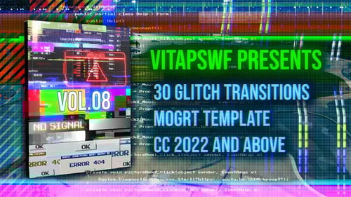 Glitch Transitions Vol. 08 | MOGRT