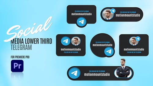 Telegram de los tercios inferiores de las redes sociales - Premiere Pro