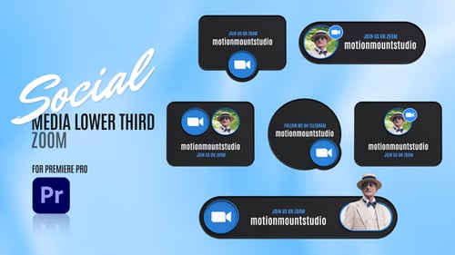 Social Media Lower Thirds Zoom - Premiere Pro