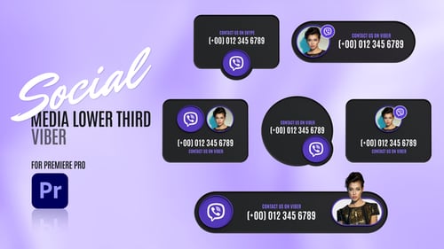 Social Media Lower Thirds Viber - Premiere Pro
