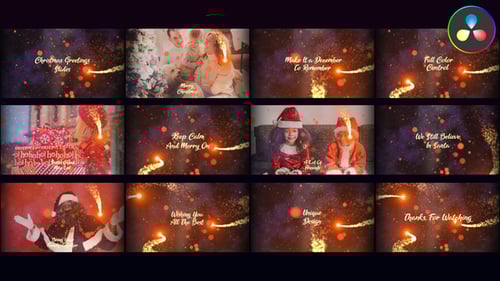 Glowing Particles Christmas Greetings Text Animation