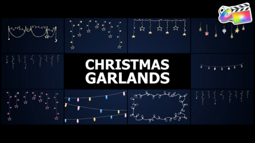 Hand-Drawn Festive Christmas Garlands Light Animation
