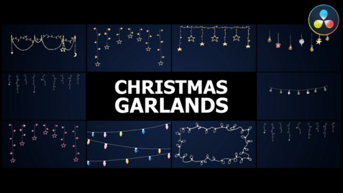 Sketchy Christmas Garlands and Decorative String Lights Template