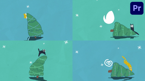 Cartoon Christmas Logo | Premiere Pro MOGRT