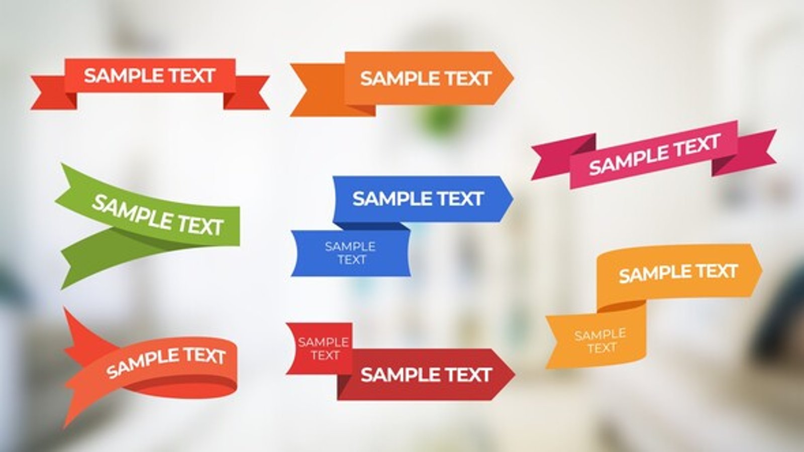 Animated Ribbon Banners for Text Display, Elements ft. ribbon & text ...