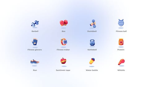 Fitness - Flat Icons