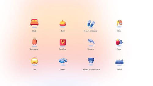 Hotel Service - Flat Icons