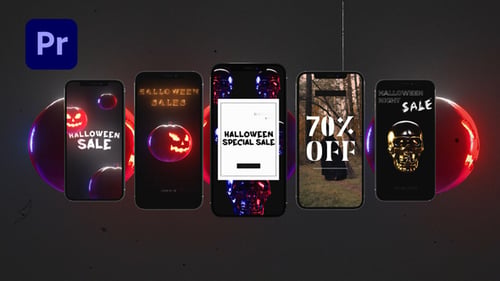 Animated Halloween Social Media Stories with Glowing Elements
