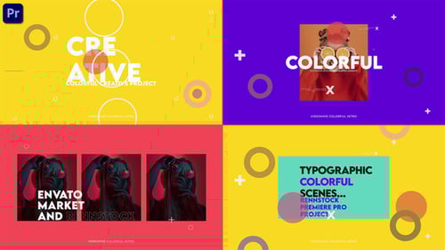 Dynamic Colorful Typography Opener with Geometric Shapes