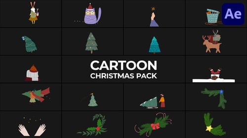 Cartoon Christmas Animated Element Pack for Festive Projects