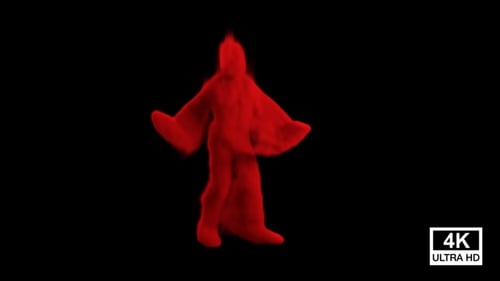 Hip Hop Dancing Dark Red Smoke Man 4K