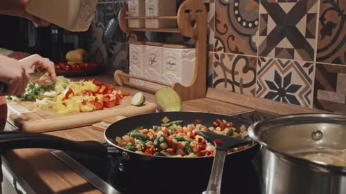 Cooking Fresh Vegetables in a Home Kitchen
