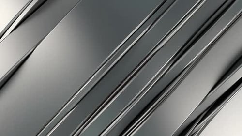 Dynamic Abstract Metallic Ribbons Looping Background