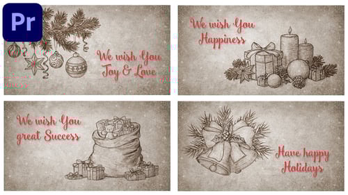 Christmas Retro Greeting Cards