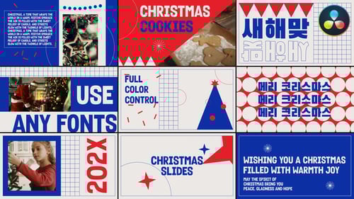 Festive Geometric Christmas Slideshow with Modern Animated Typography