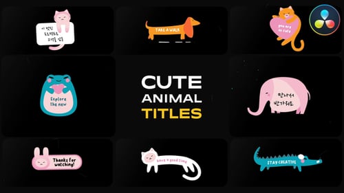 Animated Lower Thirds with Playful Cartoon Animals