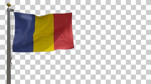 Realistic Waving Romanian Flag Animation