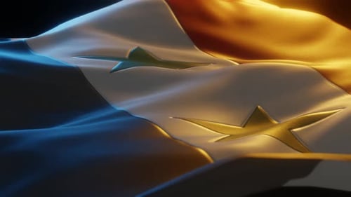 Cinematic Waving Flag Animation with Dramatic Lighting Effects