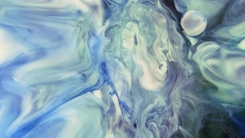 Abstract Fluid Motion Background in Blues and Whites