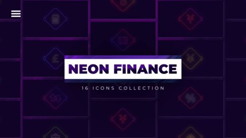 Neon Finance Icons | Premiere Pro