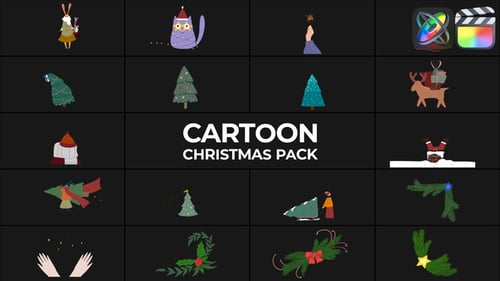 Animated Flat Design Christmas Elements Pack