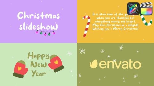 Festive Animated Christmas and New Year Greeting Card Template