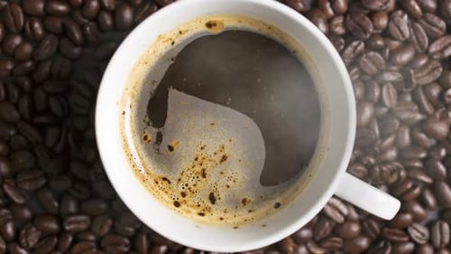 Coffee Cup with Roasted Beans