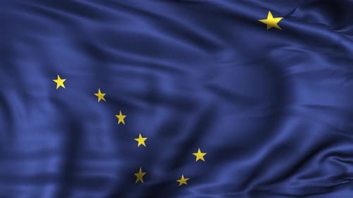 Realistic Waving Alaska State Flag Animation