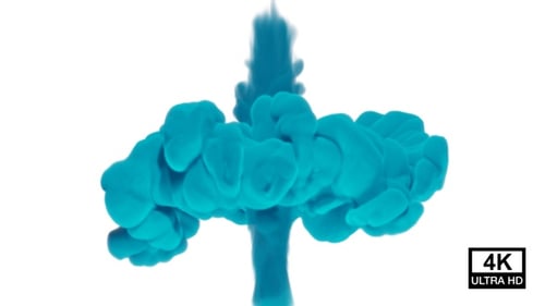 Fluid Blue Ink Collision with Alpha Channel Reveal