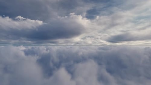 Panoramic Flight Above Clouds Seamless Loop Background