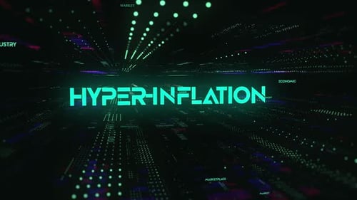 Dynamic Futuristic Text Reveal of Hyper Inflation Title
