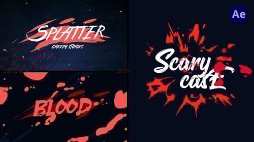 Grungy Blood Splatter Opener with Dynamic Brush Stroke Text