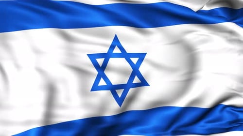 Realistic Waving Flag of Israel