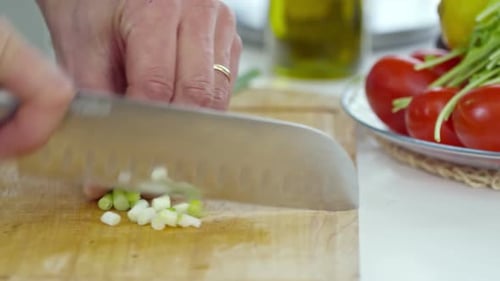 Chopping Spring Onion