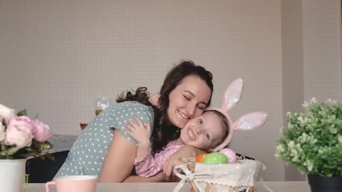 Loving Mother Daughter Easter Celebration