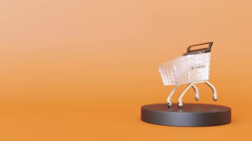 Halloween Sale Promotion with Animated 3D Shopping Cart