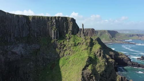 The Giants Causeway lies at the foot of the basalt cliffs along the sea coast on the north shores of